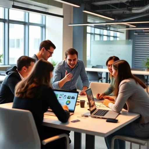 Un team di sviluppo software che collabora a un progetto utilizzando metodologie Agile